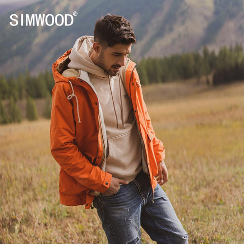 SIMWOOD 2020 autumn winter new fleece inner vest removable coats men fashion warm long jackets hooded plus size outerwear 980606