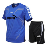 New men's sportswear suit GYM fitness suit football training suit jersey running men's suit T-shirt + shorts casual sportswear