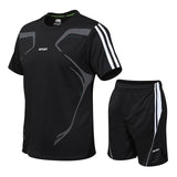 New men's sportswear suit GYM fitness suit football training suit jersey running men's suit T-shirt + shorts casual sportswear